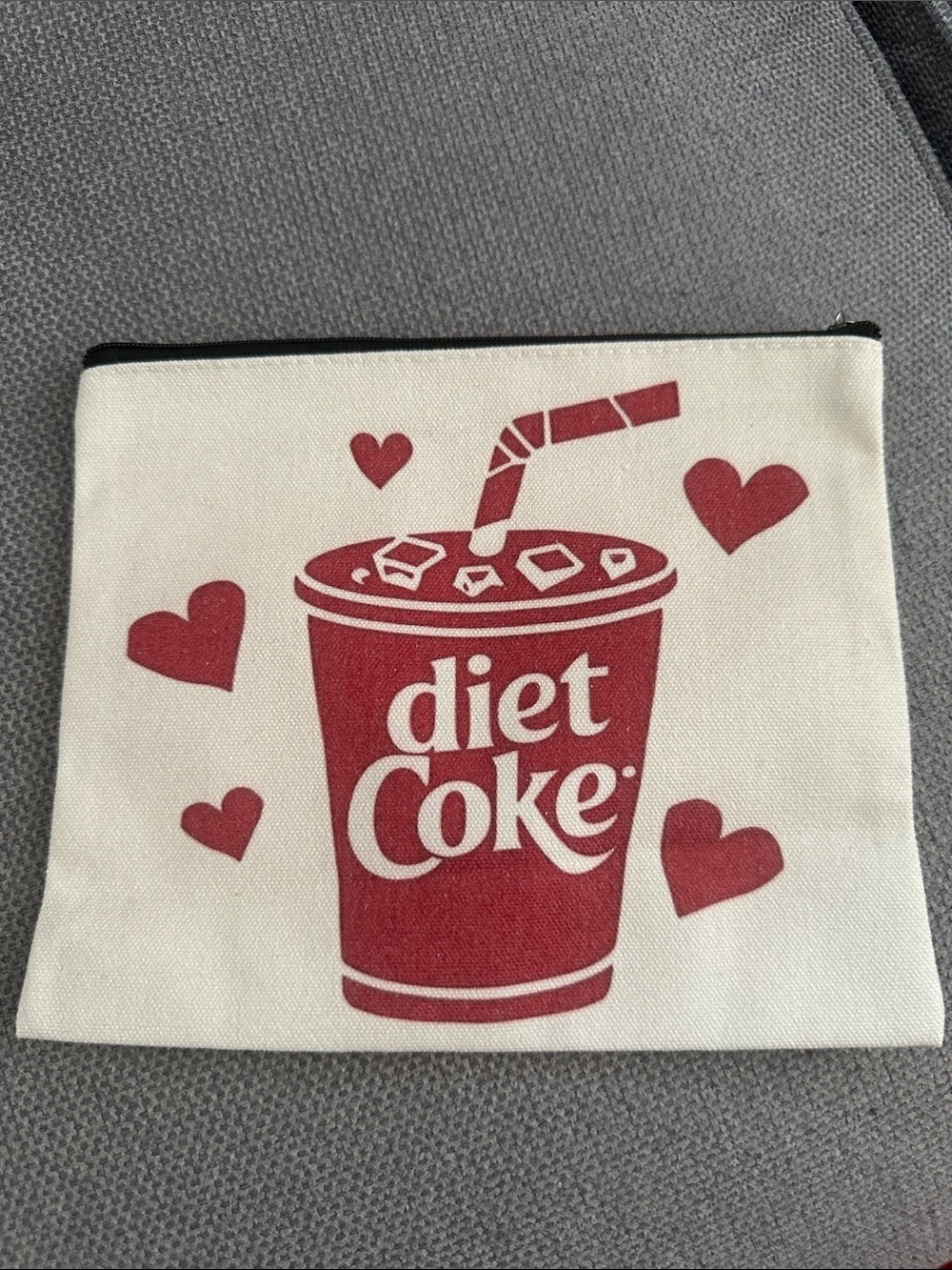 Red & White Canvas Pouch Diet Coke Pouch Brand New